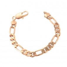 Apzeltīta klasiska rokassprādze ar Figaro pinumu